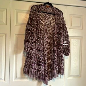 Hand made crochet mesh sweater cardi